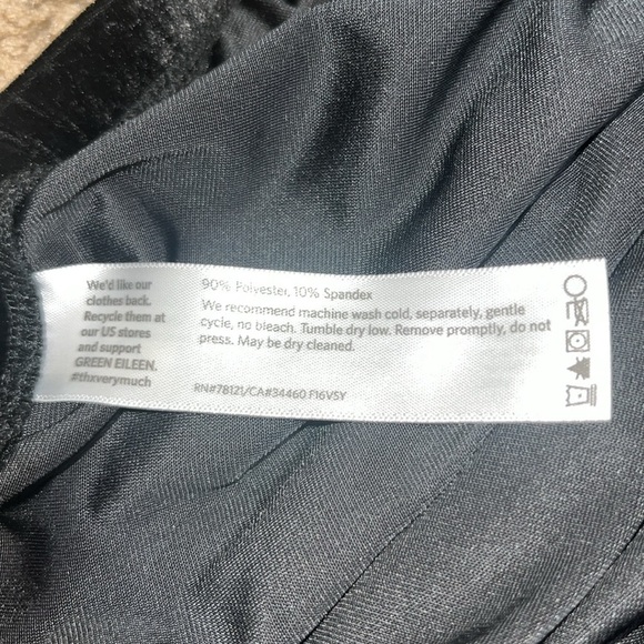 Eileen Fisher Stretch Velvet Knit Ankle Length Leggings Black Small - Picture 9 of 10